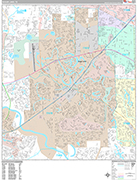Sugar Land  Wall Map Premium Style